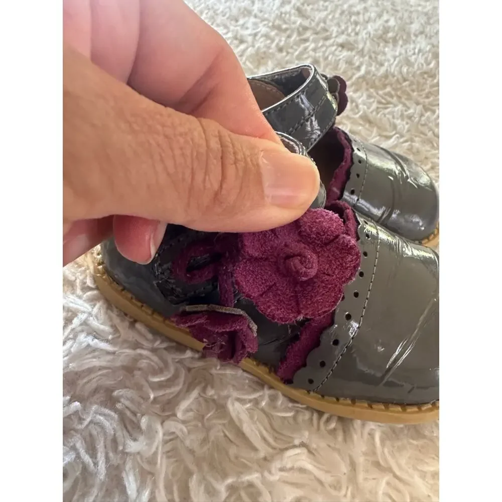 Livie & Luca Bluebell Mary Janes Grey Patent Leather Toddler Girls Size 5